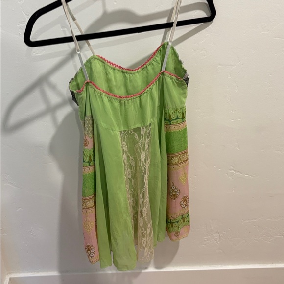 Green and Pink Embellished Cami - Picture 2 of 5